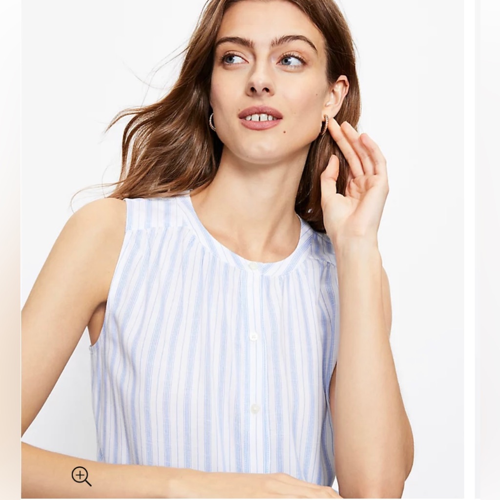 Striped Button Down Shell From Loft